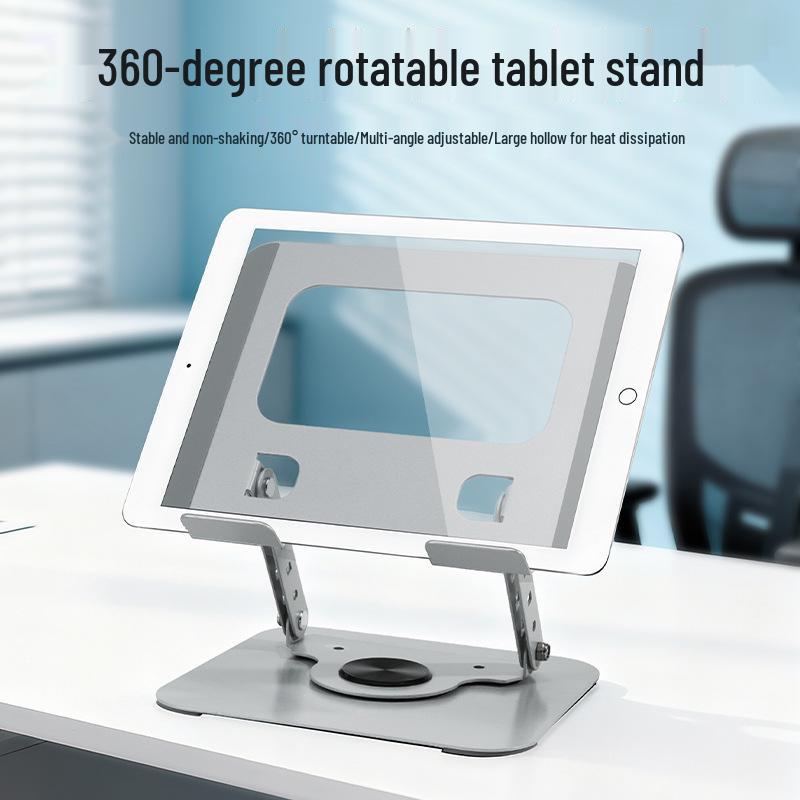 Adjustable 360° Rotation Metal Laptop & Tablet Stand with Heat Dissipation