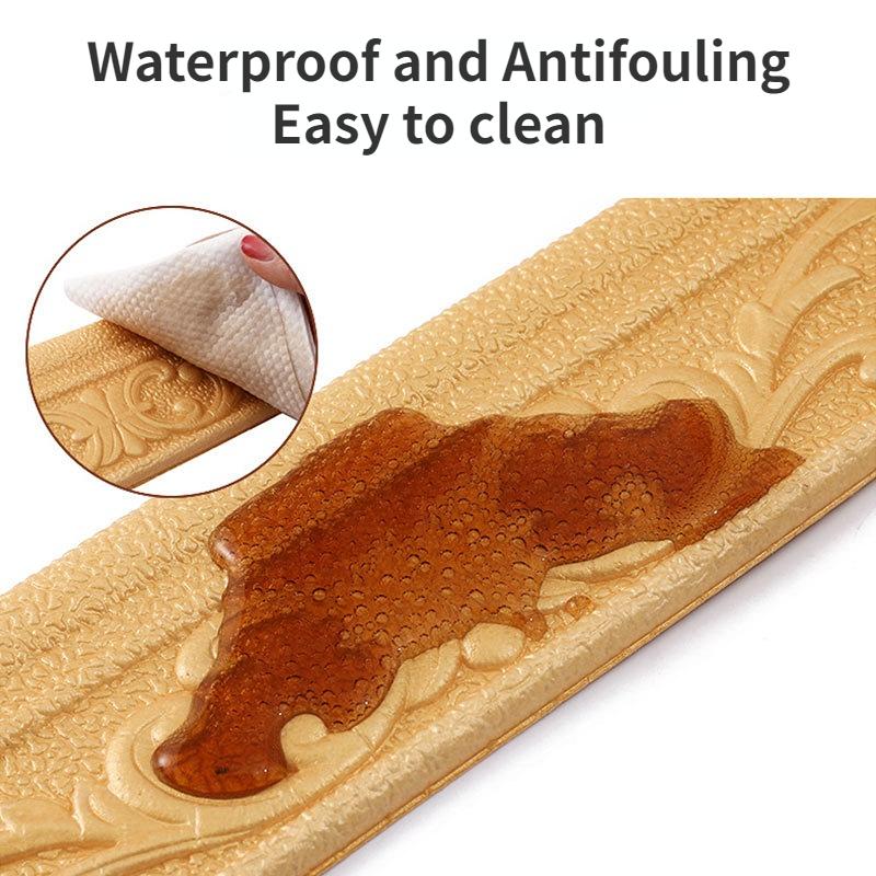 10M 3D Self-adhesive Wall Trim Line Skirting Border Waterproof Baseboard Wallpaper Sticker for Living Room Home Decoration