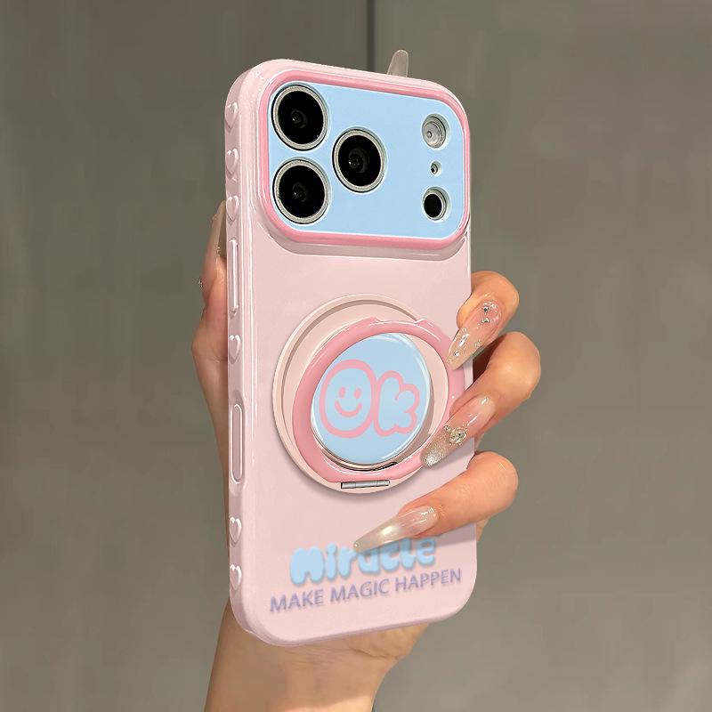 Подходит для чехла на мобильный телефон Apple 11promax 11 милый iphone11 смайлик OK подставка 11 Корейский ins стиль 11