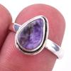 Natural Charoite Gemstone Handmade 925 Solid Sterling Silver Ring Size 7 o3D15