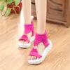 Fashion Women Knitting Gladiator Sandals Summer New Wool Shoes Thick-bottomed Sandals Solid Ladies Platform Sandali