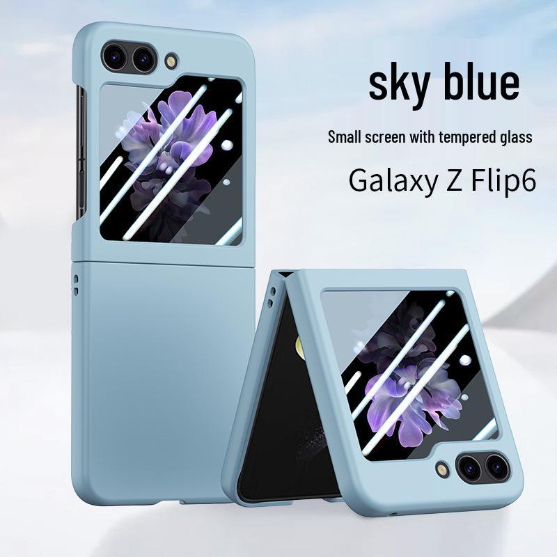 Совместимо с Samsung Z Flip 4/5/7: Защитный чехол для телефона с ощущением кожи, ударопрочный, с полным покрытием.