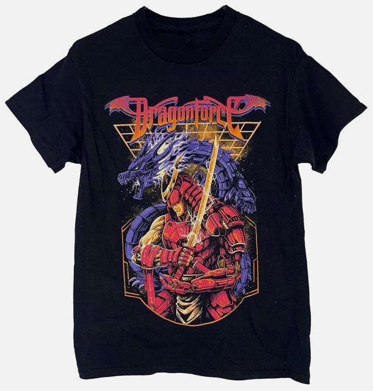 Dragonforce Samurai Dragon Tshirt Black Color All Size Cotton Adults
