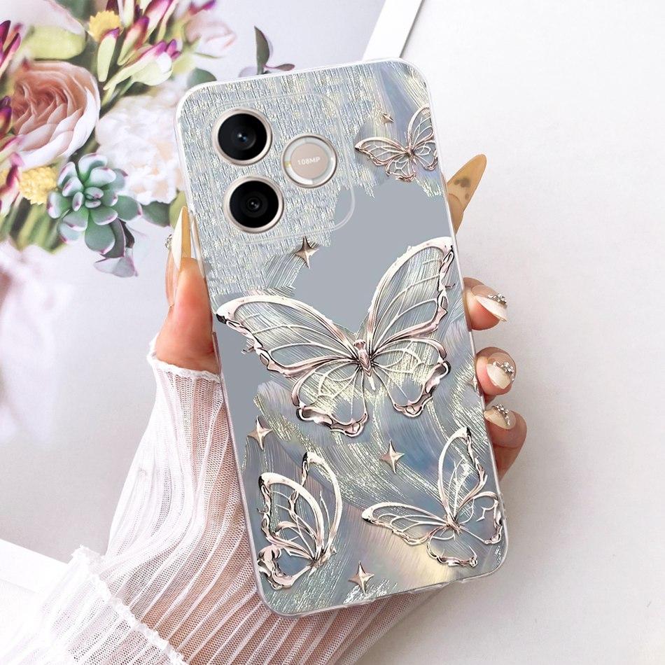 Для Honor 600 Lite Honor600 2026 Милый Цветок Бабочка Кошка Расписной Чехол Для Honor 600 600Lite 5G Мягкий Силикон ТПУ Чехлы для Телефона