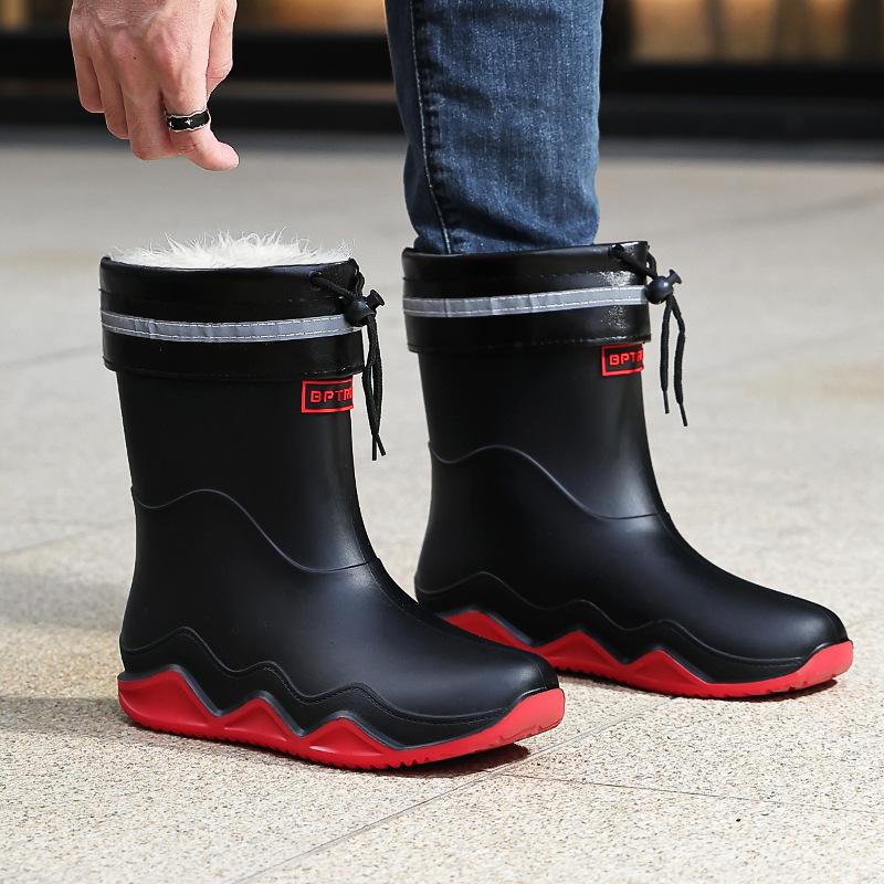 British Short and Medium Rain Shoes Chelsea Wading Boots Men's New Non-slip Rubber Boots Men's Outer Wear Shoes Fishing Shoes