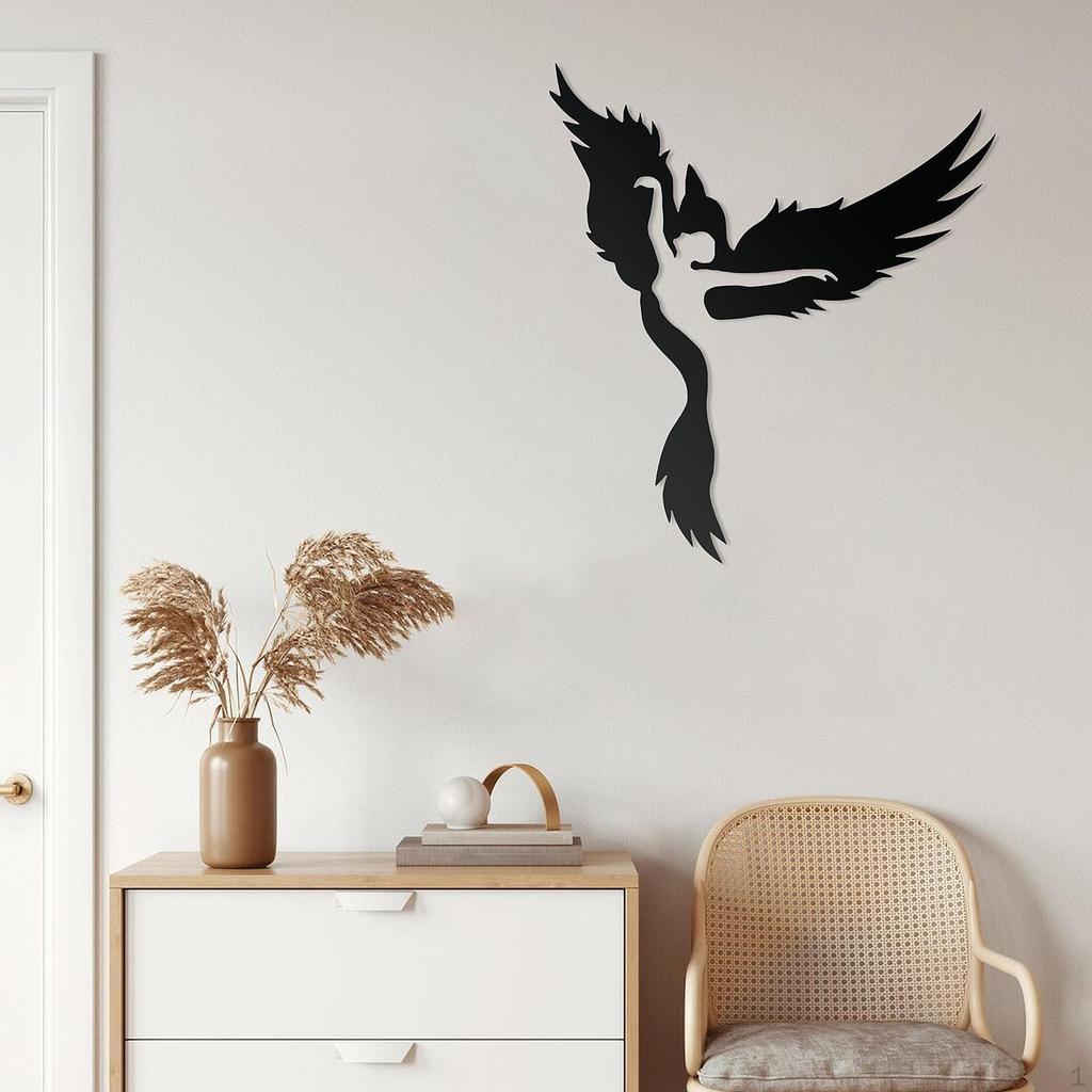 Angel Bird Metal Wall Art Decor Abstract Hanging Accent Modern Indoor Silhouette Minimalist
