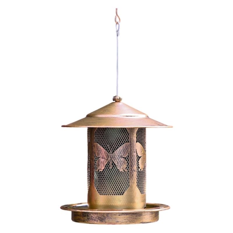 Rustproof Metal Wild Bird Feeder Feeding Tray Squirrels Proof Design Easy Fill Hanger For Backyard Bird Watching