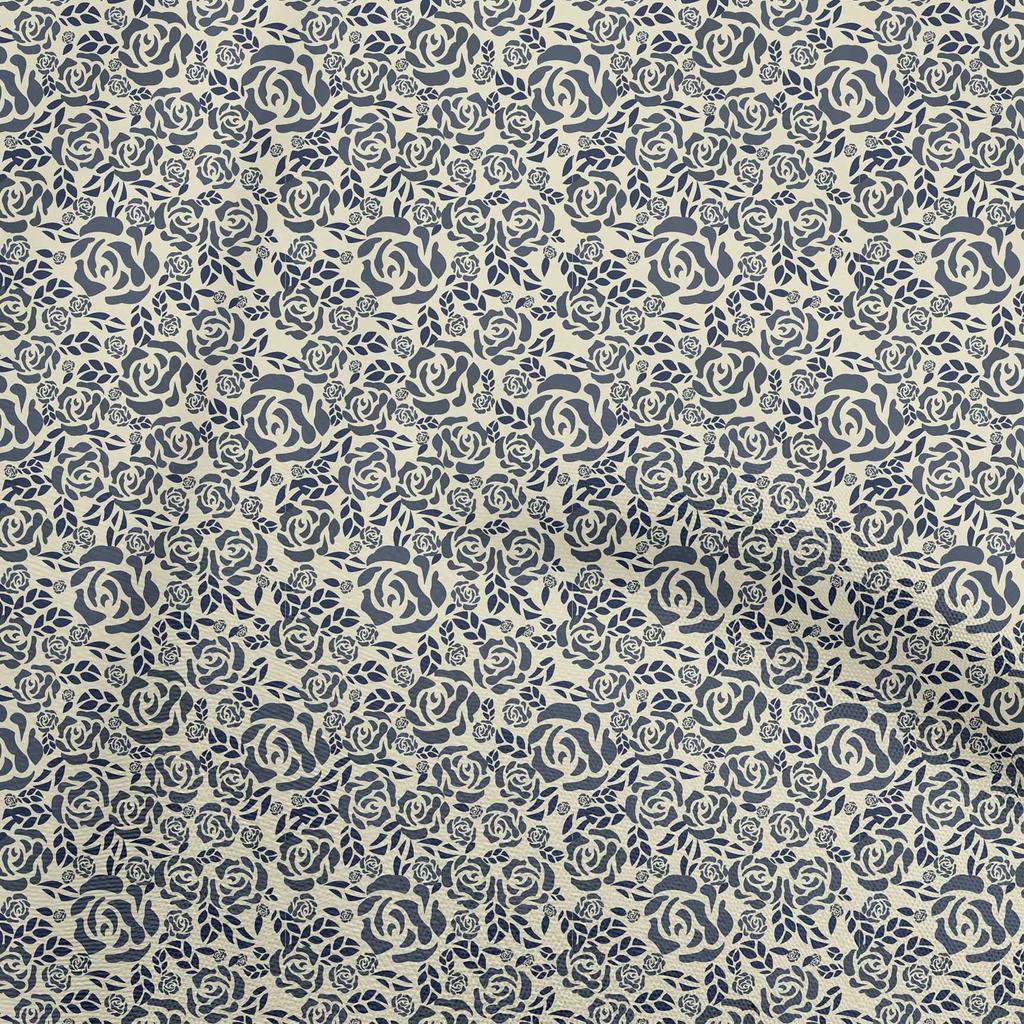 oneOone Cotton Flex Forest Green Fabric Abstract Floral Dress Material Fabric Print Fabric By The Yard 40 Inch