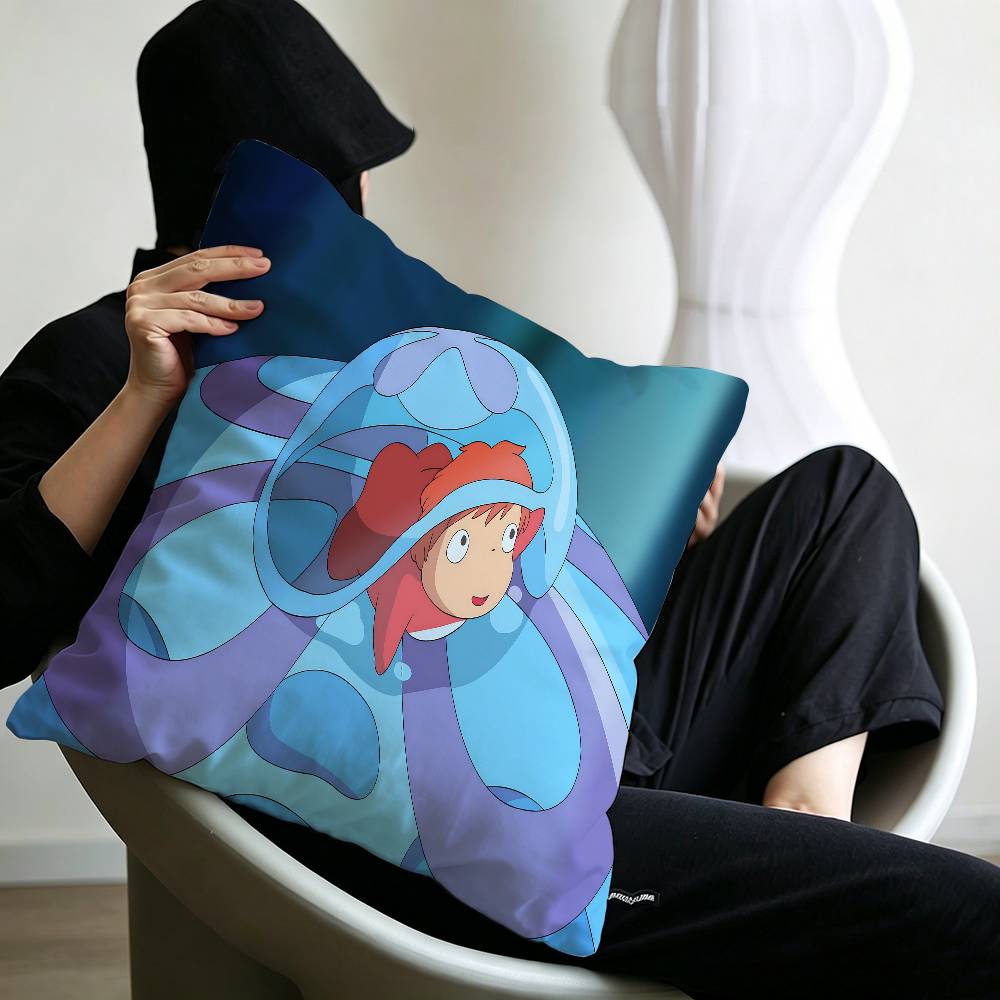 Cute PPonyo Movie on The Cliff Pillow Cushion Cover Pillowcase Living Room Sofa Home Decor Customized