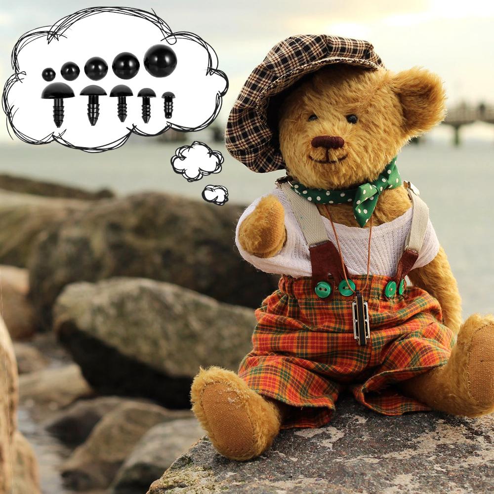 Набор 1040 шт. пластиковых безопасных глаз и носов 6-12 мм с шайбами для вязаных игрушек и мягких животных, разноцветные глаза для изготовления кукол