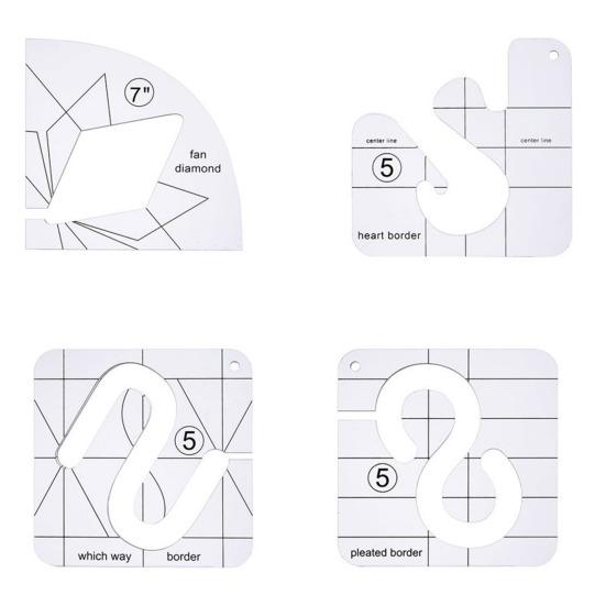 1 набор акриловых шаблонов для квилтинга, линейка для квилтинга с фрикционным механизмом, шаблон для квилтинга своими руками, шаблон для квилтинга