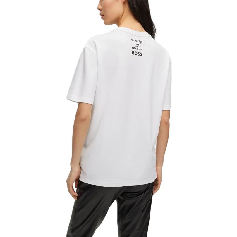 HUGO BOSS T-Shirts Unisex White Crew Neck Moderate Straight Fit 50501273-100