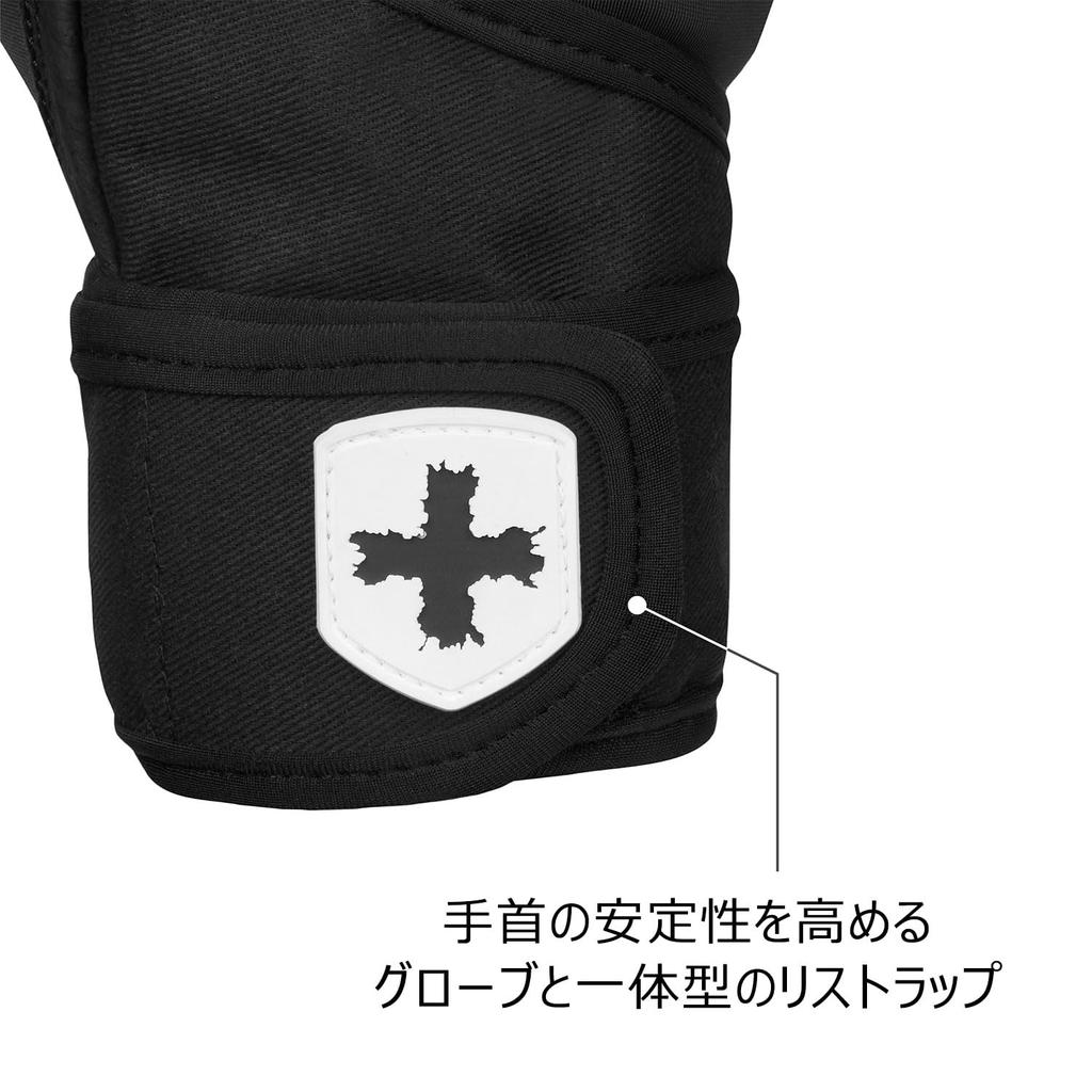 Японские перчатки Harbinger Training для тренировки мышц и тяжелой атлетики Pro Wrist Wrap Gloves Black M 22278 [Оригинальный продукт] 2.0 (Назад