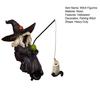 Halloween Fishing Witch Figurine Spooky Cartoon Home Office Desktop Holiday Statue Resin Sculpture Party Decoration