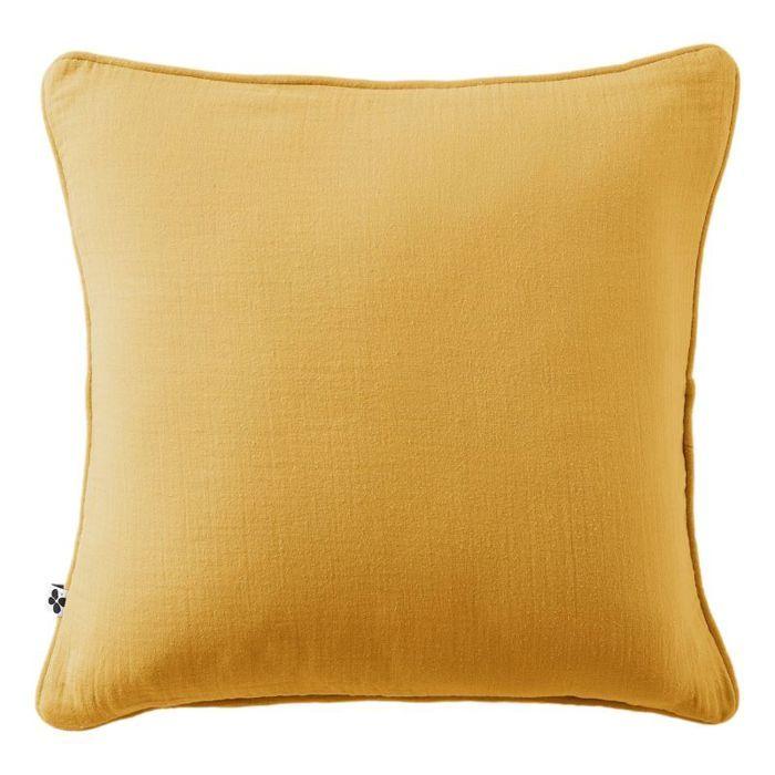 Coussin déhoussable avec passepoil "Gaïa" 45 x 45 cm "Gaze de Coton" l'Effet Papillon