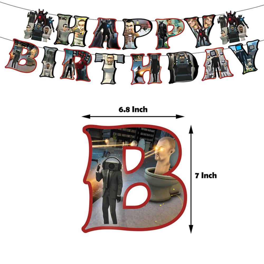 Новый 32x Новый Тематический Набор для Вечеринки Скибиди Туалет Включает Баннер Топперы для Торта Воздушный Шар