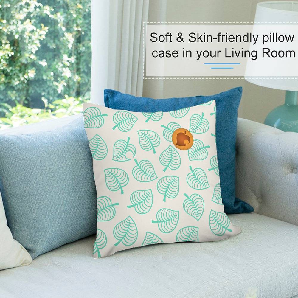 Game Cute A-Animal C-Crossing Pillow Case Short Plush Double-sided Print Square Throw Pillow Covers Sofa Home Cushion Decor