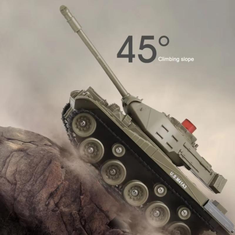 2024 New RC Tank Model Toy 2.4G Remote Control Programmable Tracked Tank Sound Effect Military Tank 1/30 Remote Control Car Toy Suitable for Boys Gift