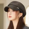 Осенне-зимняя шапка женская маленькая кепка теплая шляпа художника шляпа газетчика повседневная универсальная восьмиугольная шляпа