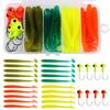 SOUGAYILANG New Fashion Soft Worm Fishing Lures 28Pcs Set T Tail Fishing Baits Fishing Hook Fishing Box Set Simula
