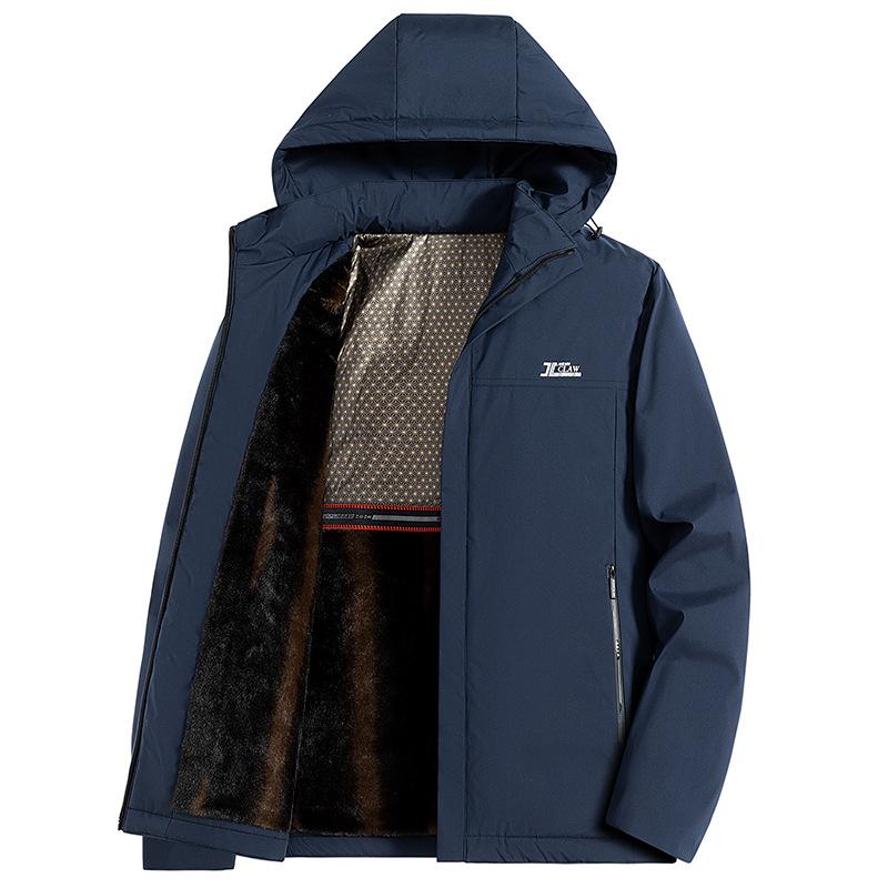 Spring and Autumn New Trendy Jacket Padded Jacket Thickened Jacket Autumn and Winter New Graphene Warm Cotton Clothing Men's Windproof and Waterproof