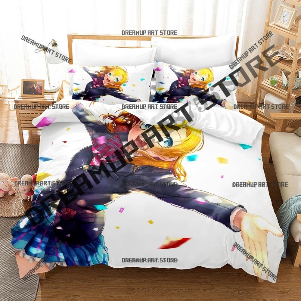 Модный набор постельного белья Love Live Косака Хонока Односпальный Двуспальный Полный Queen King Размер Набор для кровати Детская спальня Комплекты с пододеяльником Комплект простыней