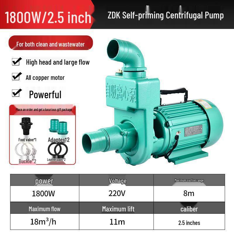 ZDK Self-Priming Cast Iron Sewage and Water Pump for Household Fecal Slurry and Water Flow