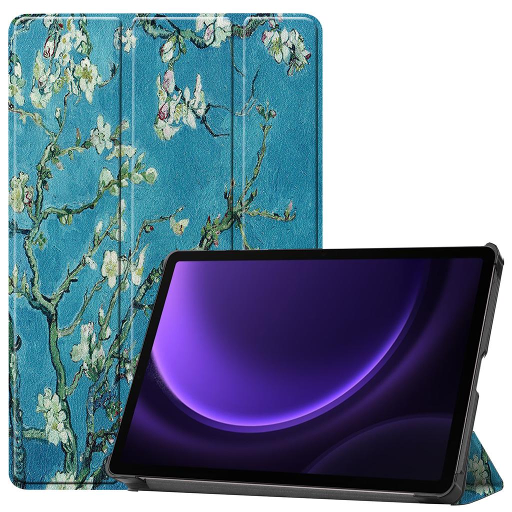 Tri-fold Stand Case For Galaxy Tab S10 Lite S9 FE SM-X400 X406 X520 X526 X510 X516 X710 X716 PU Leather Painted Cover
