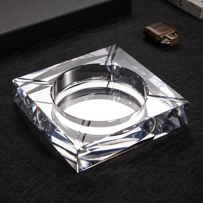 Customizable Drop-Resistant Crystal Cigar Ashtray for Living Room, Hotel, KTV