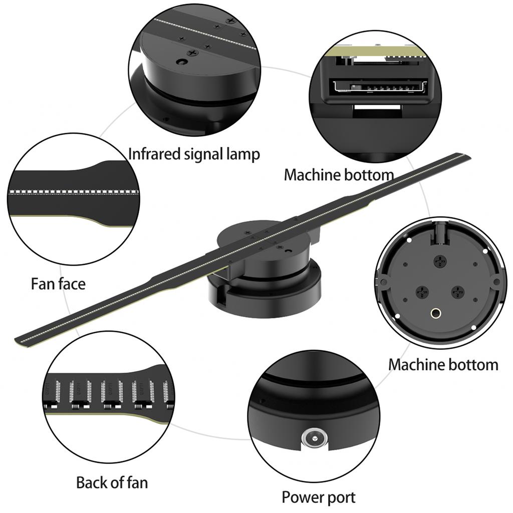 PD42 3D голограммный проектор Рекламный дисплей Вентилятор Настенный плеер 3D невооруженным глазом HD LED Photo