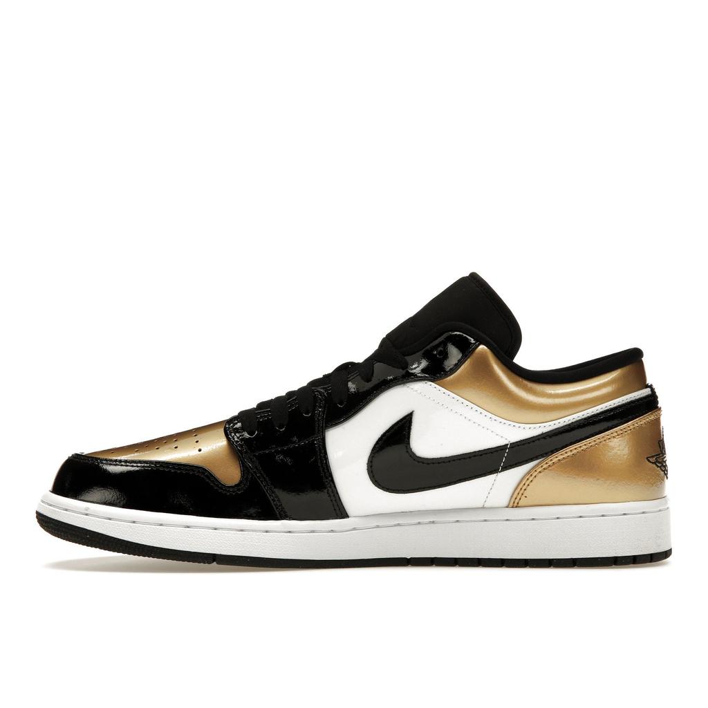 Air Jordan 1 Low Gold Toe Men Sneakers Metallic-Gold White-Black CQ9447-700