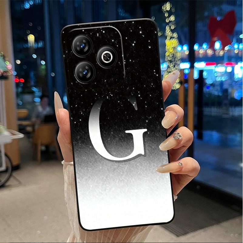 Модный чехол с буквой и цветком для пары на ZTE Blade V60 4G/Axon 60 4G/Nubia V60, мягкий силиконовый черный чехол, защитный от царапин корпус