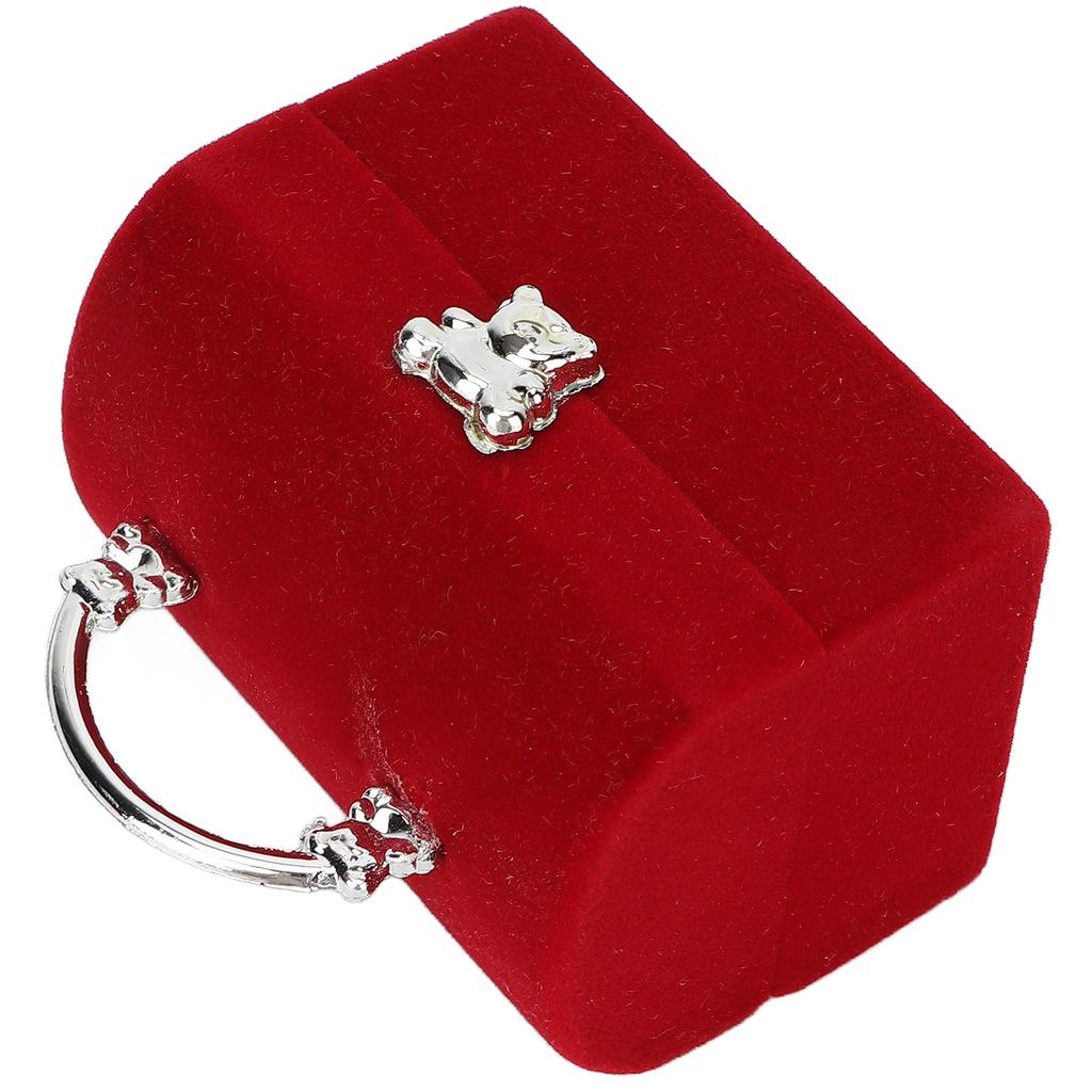 Маленькая шкатулка для драгоценностей, флокирующаяся ретро-красная серьга, ожерелье, дорожная коробка для хранения, портативный органайзер для браслетов