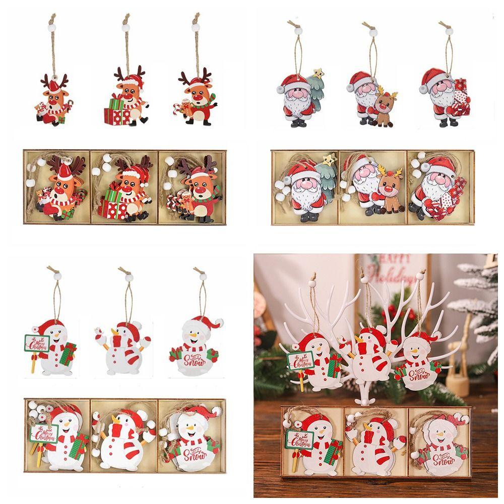 9 шт./компл. Деревянная поделка Рождественская деревянная подвеска Рождественская елка ломтики украшение Рождественская елка