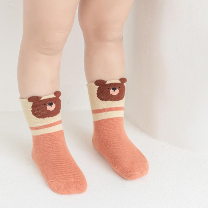 Newborn Plush Sock Autumn Winter Warm Kids Middle Tube Socks  Anti-Cold Baby Footwear Cute Cartoon Children Socks