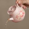 Raw ore powder mud gold silk peony lace pot exquisite ladies tea brewer teapot household high-end kung fu tea set single pot