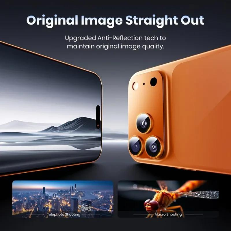 1 шт. Защитная пленка для iPhone 17 Pro Max/iPhone 17 Pro/17 Air Полное покрытие Ультратонкий Защита объектива камеры Металлическая рамка Новый