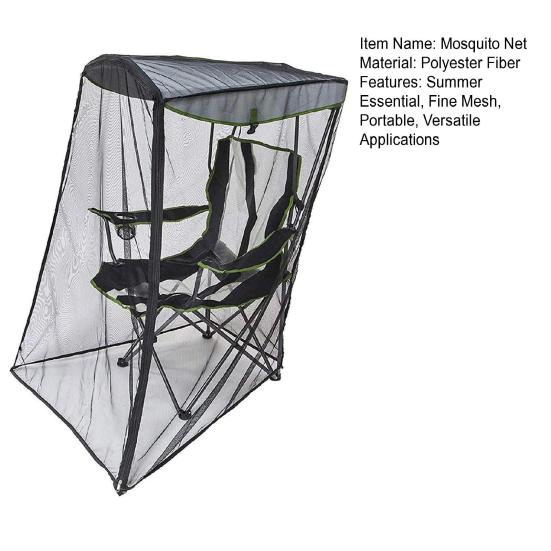Москитная сетка для кресла-качалки с навесом, сетчатая палатка для защиты от насекомых, москитная сетка с застежкой-молнией для кемпинга, рыбалки, кресло с навесом