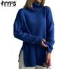 Women's Fashion Casual Fall Winter Solid Color Print Long Sleeve High Neck Sweaters