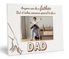 Engraved Table Top Photo Frame  Wooden Special To Be A Dad Quotes White Picture Frame
