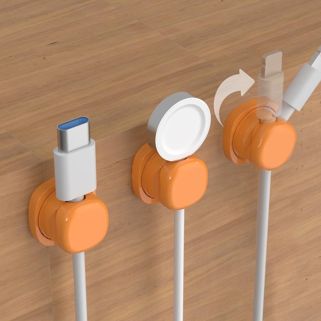 Вращающийся органайзер для кабелей, настольный органайзер для хранения и сбора кабелей для передачи данных, клипса для зарядного кабеля мобильного телефона, пружинный фиксатор кабеля