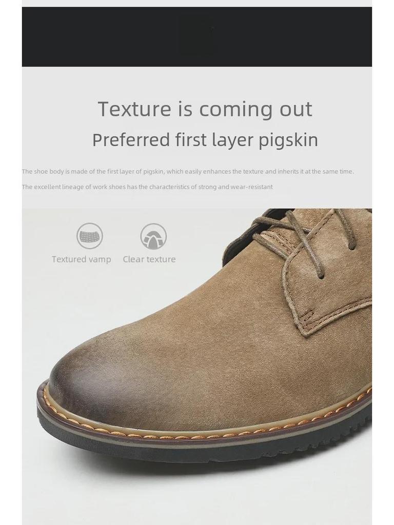 Men's Large Size Leather Loafers: Spring Low-Top Breathable Casual Shoes In British Fashion Style