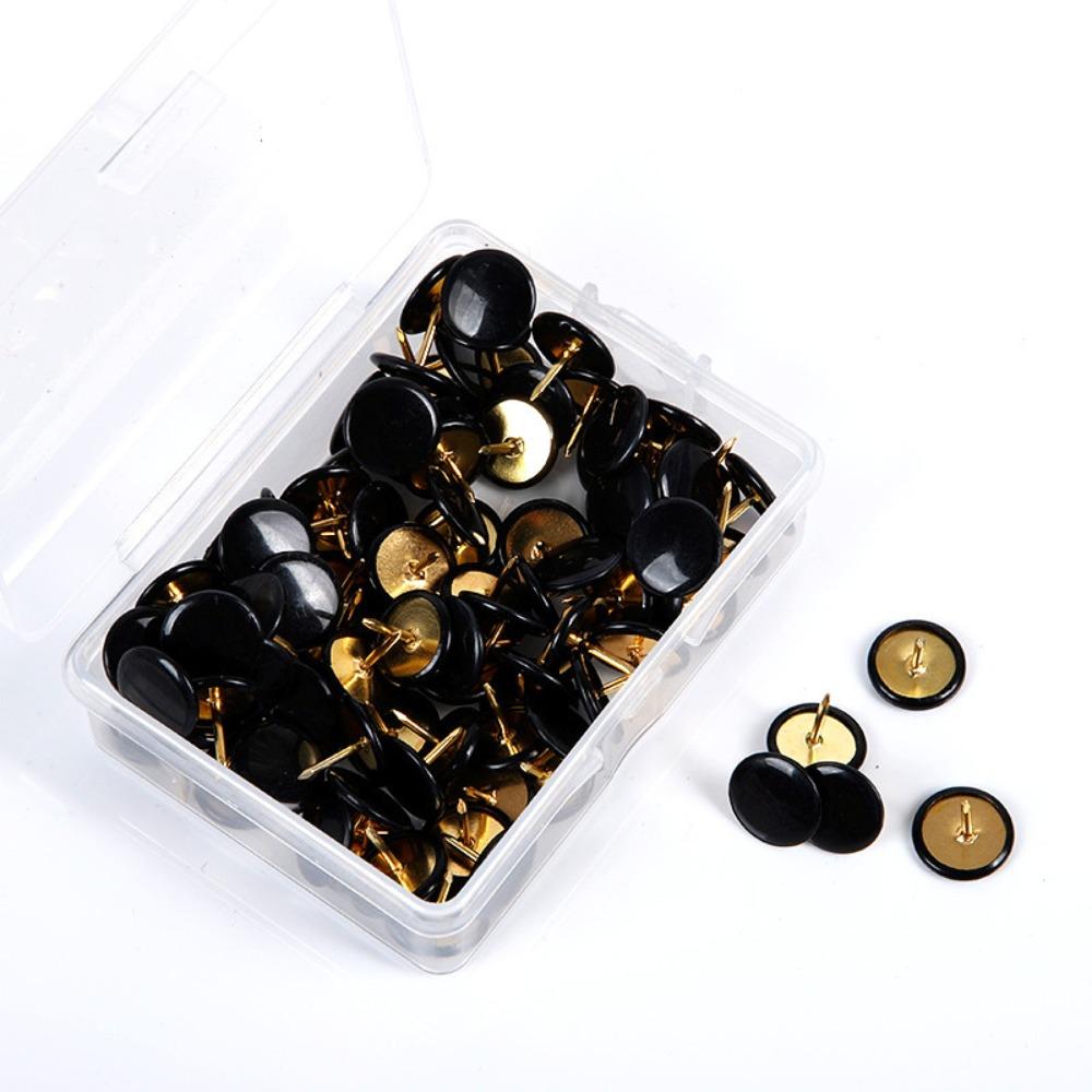 100Pcs Tacks Point Round Push Pins Notice Board Cork Board Tacks Decorative Thumb Tacks