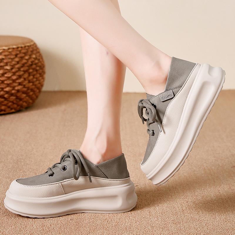 Platform Women Sneakers Flats Leather Running Sport Shoes Designer Lace Up Autumn Casual Shoes Trend Walking Lady Zapatos