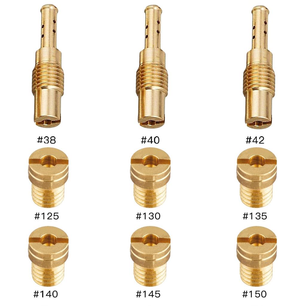 Главный жиклер 9 шт. Жиклер пилота Keihin (23.6X5-A) #125#130#135#140#145#150 Набор главных жиклеров (6X8) #38, #40,