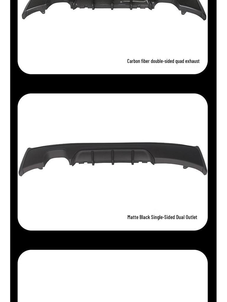 Compatible Gloss Black Rear Diffuser for BMW 2 Series F22, MP Style, Carbon Fiber, Quad/ Dual-Outlet.