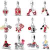 Шармы Подходят для Оригинального Браслета Qikaola Красная Серия Мотоциклетный Багаж Медные Шармы Бусины Для Женщин Счастливые Ювелирные Изделия в Подарок на День Рождения