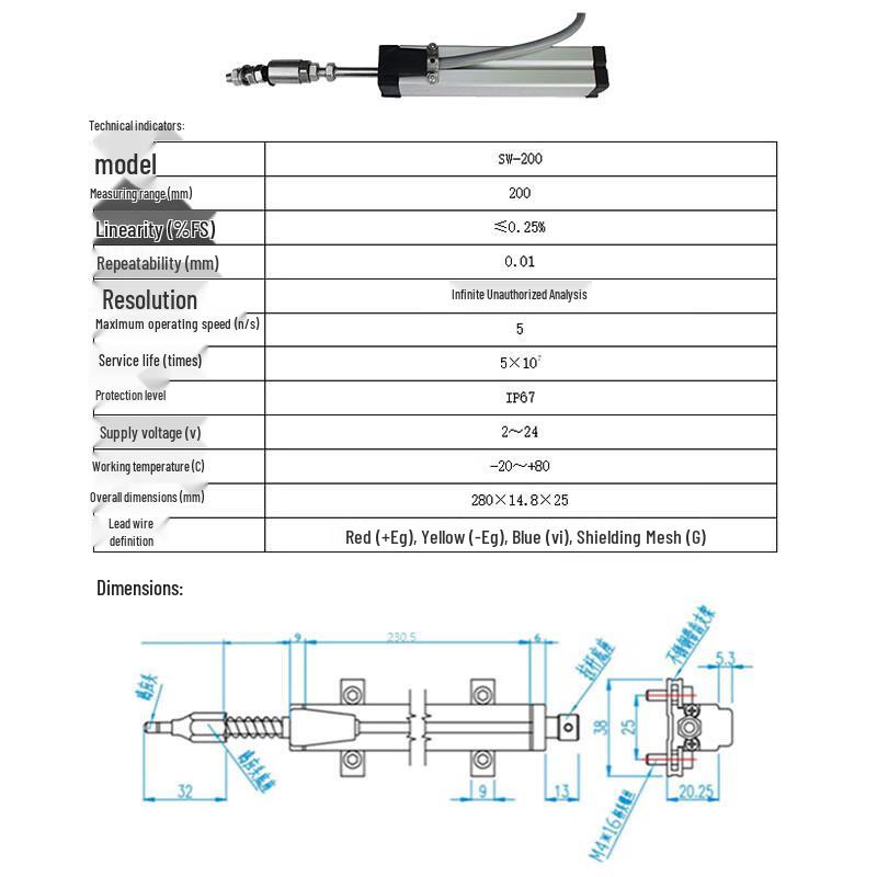 Senwei SW-200 Linear Displacement Sensor