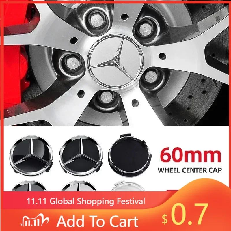 ELM5 For Benz New 4pcs 60mm Car wheel Hub Cap Emblem badge for Mercedes Benz C180 E300 GLC W163 W166 W167 W204 W205 W212 W213 X253 W1