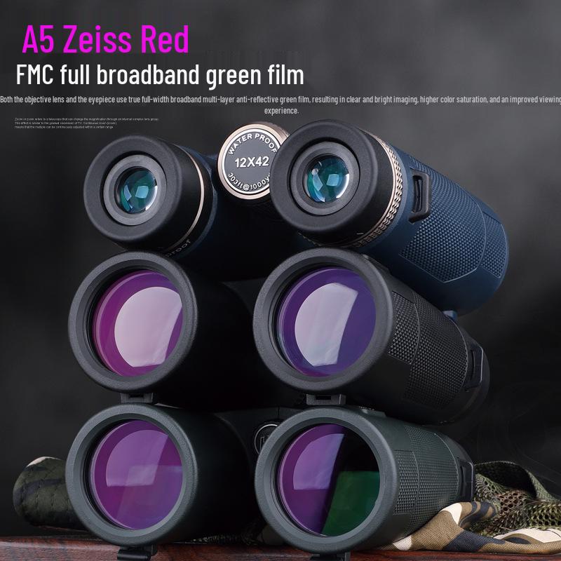 ED12X42 High Magnification HD Binoculars - Low Light Night Vision, Nitrogen-Filled, Waterproof, Portable for Travel